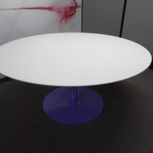 Circular Table With Base - White & Violet