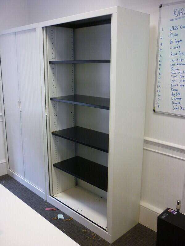 Buronomic Tambour Cupboard - White