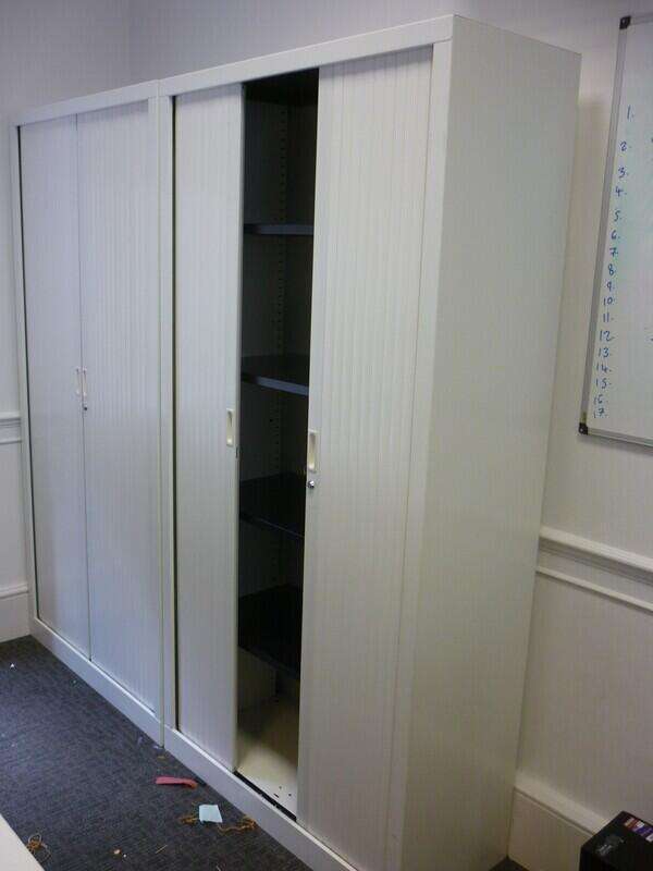 Buronomic Tambour Cupboard - White - Image 2