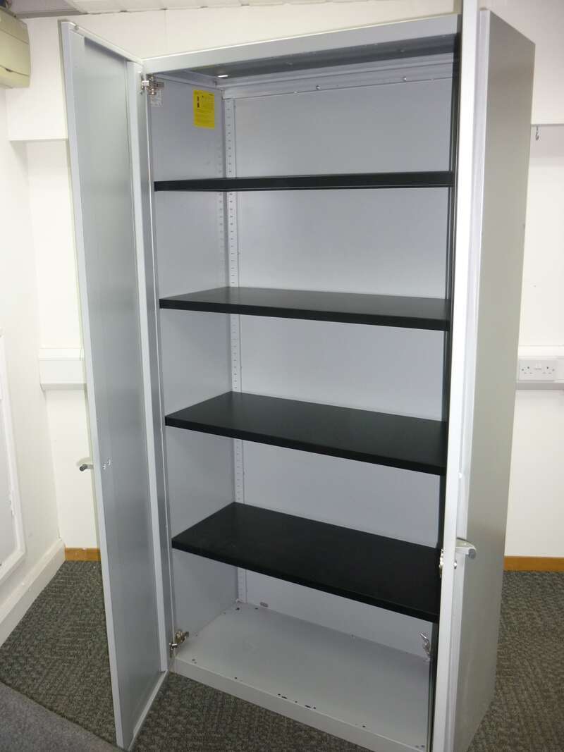 Steelcase Metal Cupboards - Silver