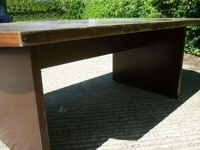 Bow End Walnut Veneer Table