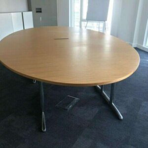 Oval Oak Veneer Table