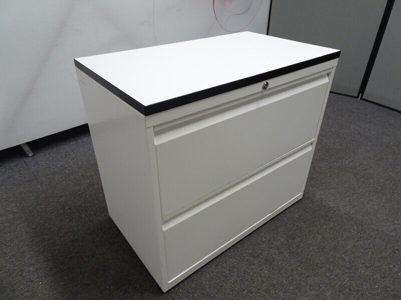 Metal 2 Drawer Side Filer - White