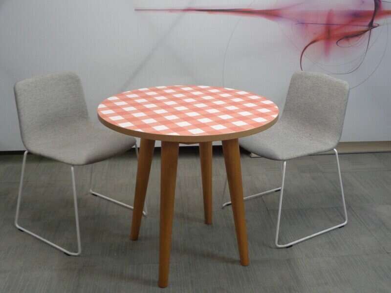 Gingham And Oak Circular Table - Image 3