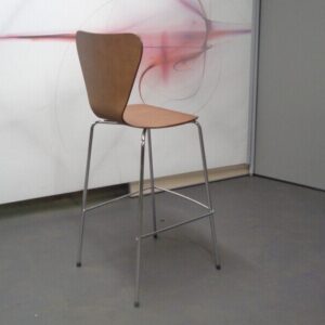 Allermuir Bar Stool - Dark Walnut & Chrome