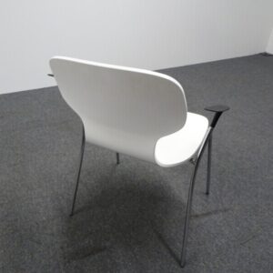 Café Style Wooden Chair With Armrests - White