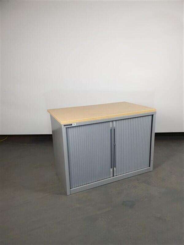 Haworth Oak Top Metal Tambour