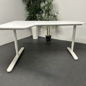 Height-Adjustable Corner Desks - White