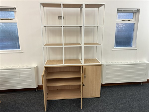 Display & Storage Unit - Oak & White
