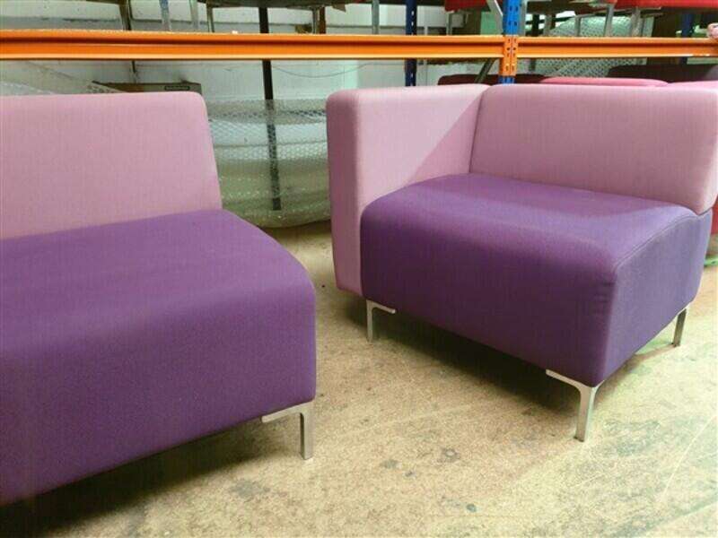 Two Toned Corner Sofas - Purple
