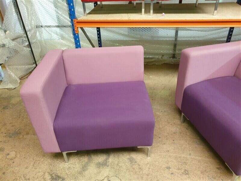 Two Toned Corner Sofas - Purple - Image 2
