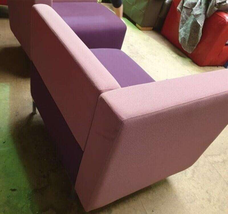 Two Toned Corner Sofas - Purple - Image 3
