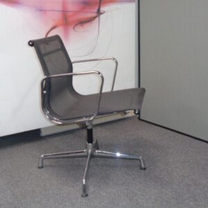 Vitra Aluminium Chair EA 108 Netweave - Dark Grey