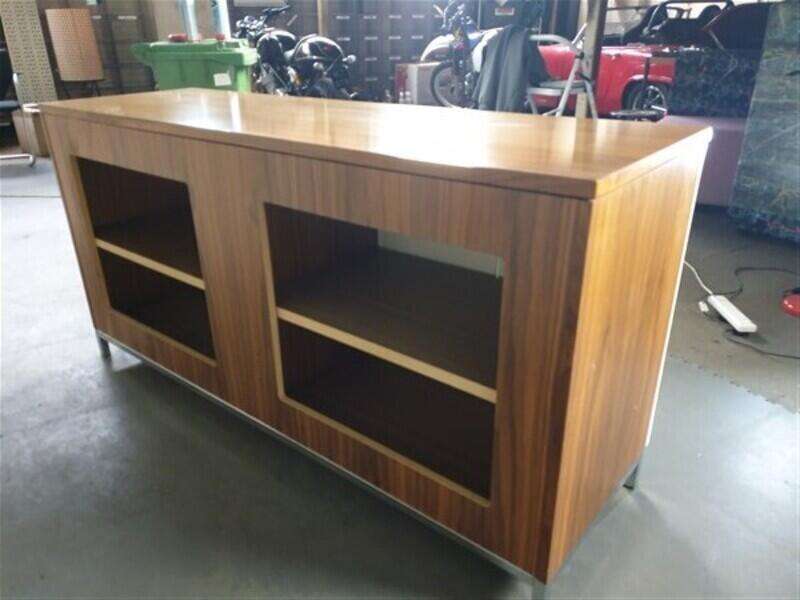 Walnut Surround 4 Door Credenza - White - Image 2