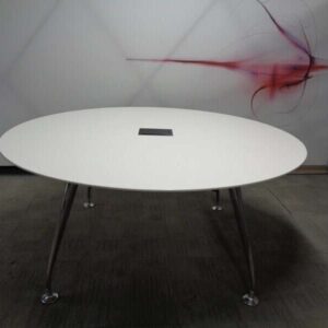 Circular Boardroom Table - White