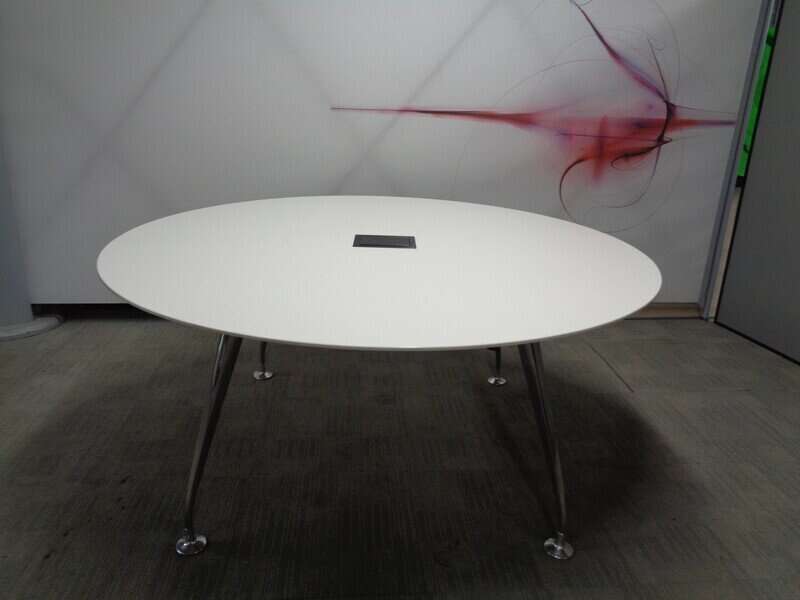 Circular Boardroom Table - White