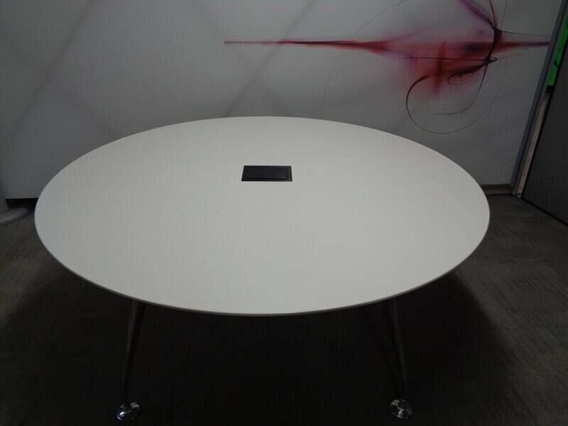 Circular Boardroom Table - White - Image 2