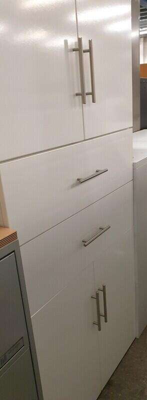 Double Cupboard With Drawers - White